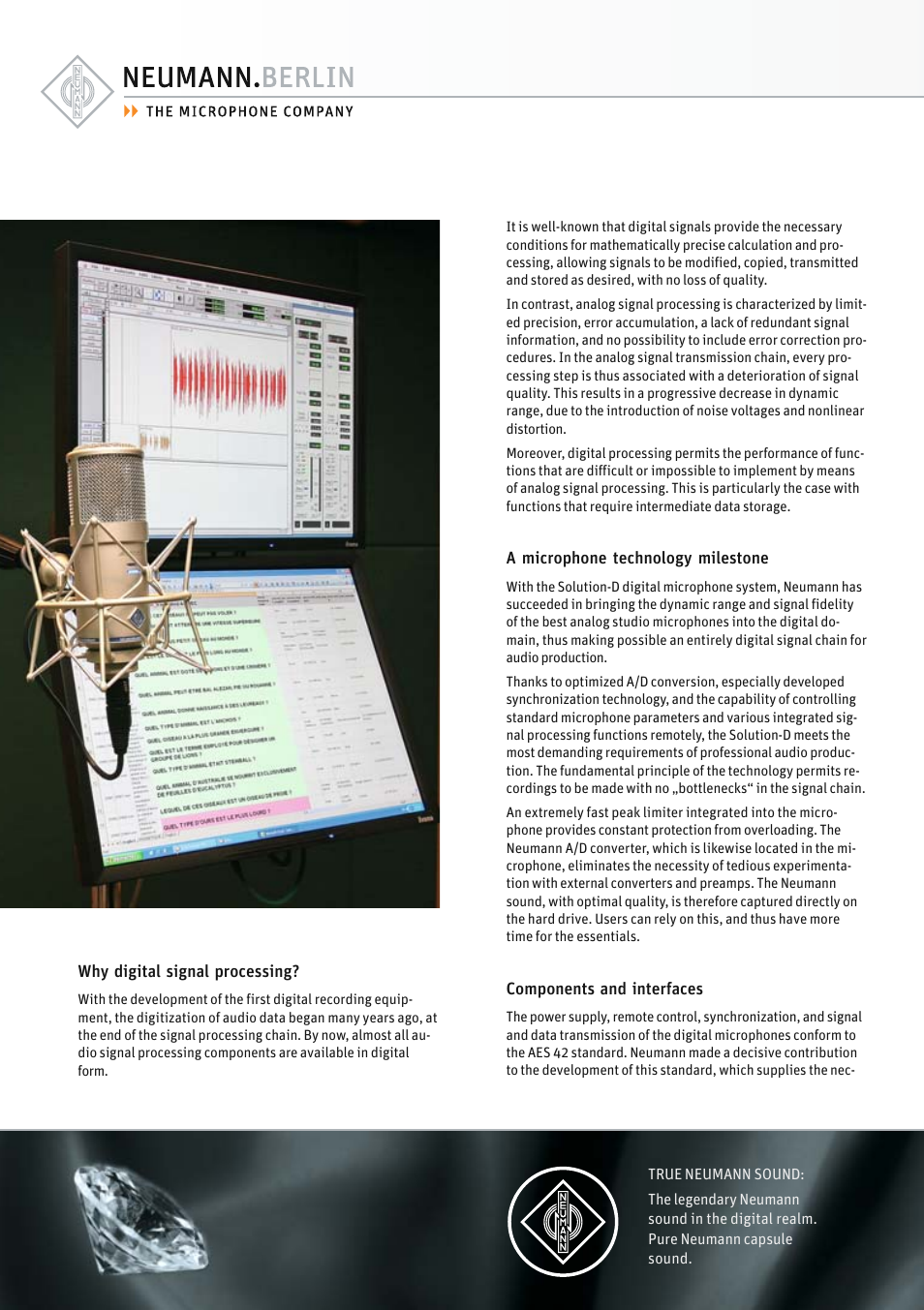 Why digital signal processing, A microphone technology milestone, Components and interfaces | Neumann.Berlin TLM 67 User Manual | Page 4 / 162