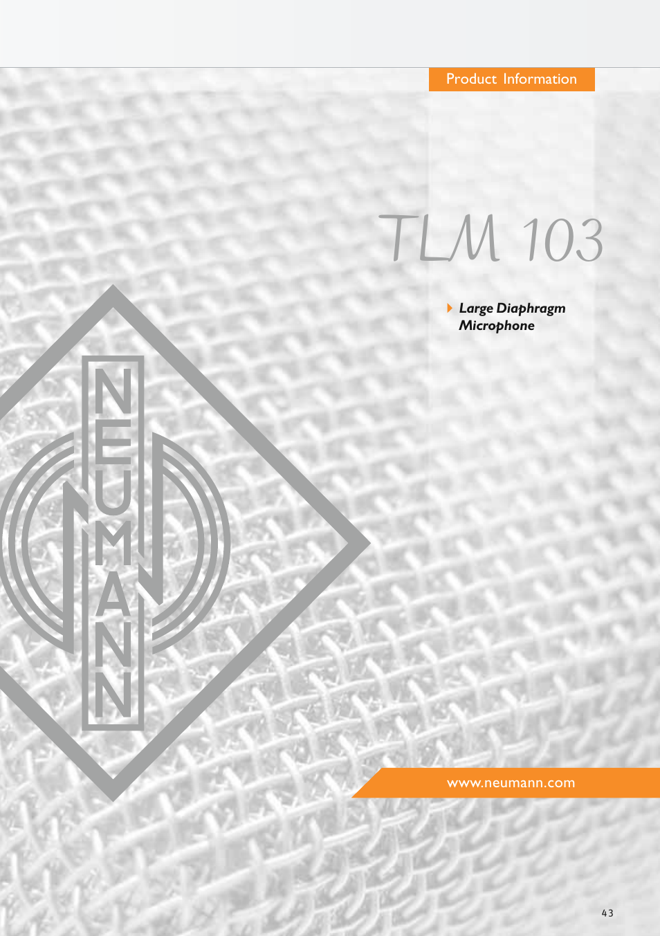 Tlm 103 | Neumann.Berlin TLM 67 User Manual | Page 43 / 162
