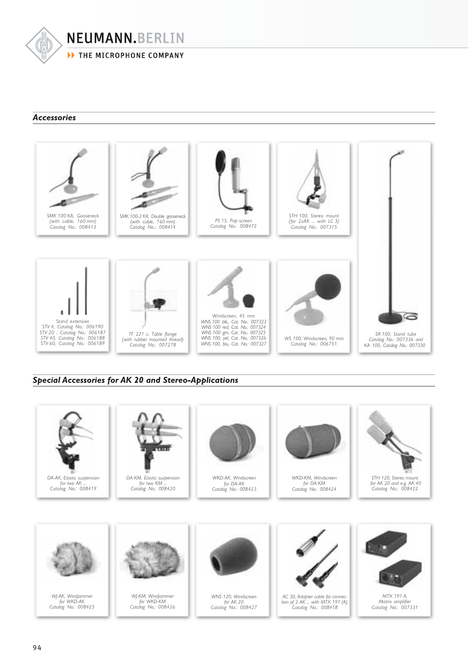 Accessories | Neumann.Berlin TLM 67 User Manual | Page 94 / 162