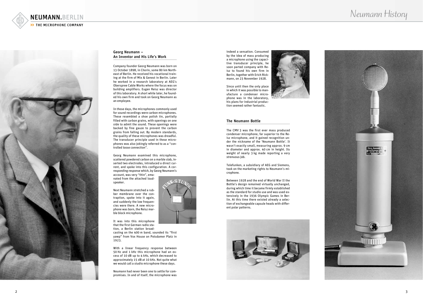 Neumann history | Neumann.Berlin Condenser Microphone User Manual | Page 2 / 13