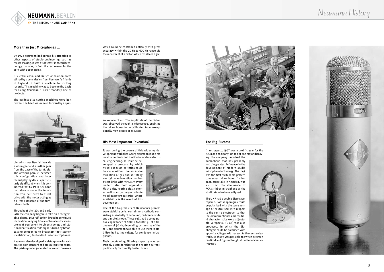 Neumann history | Neumann.Berlin Condenser Microphone User Manual | Page 3 / 13