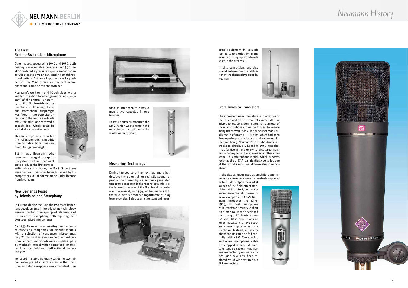 Neumann history | Neumann.Berlin Condenser Microphone User Manual | Page 4 / 13