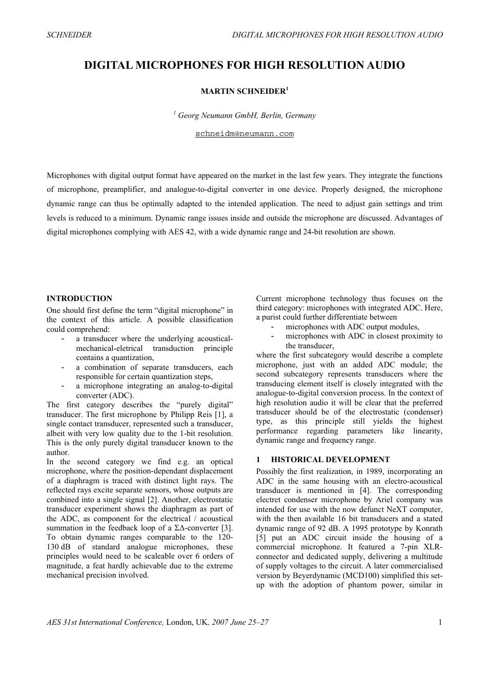 Neumann.Berlin Digital Microphones For High Resolution Audio User Manual | 6 pages
