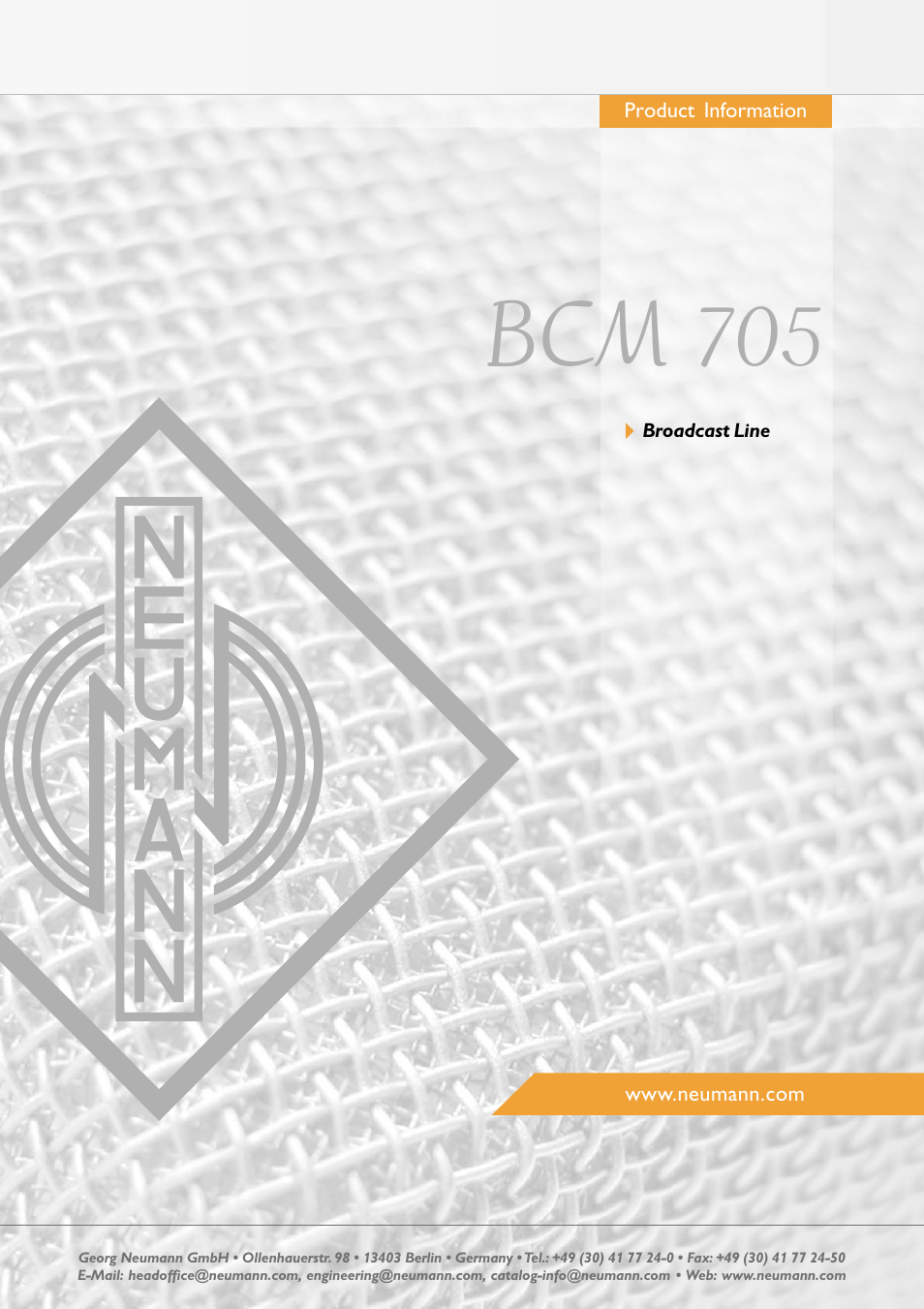 Neumann.Berlin BCM 705 User Manual | 4 pages