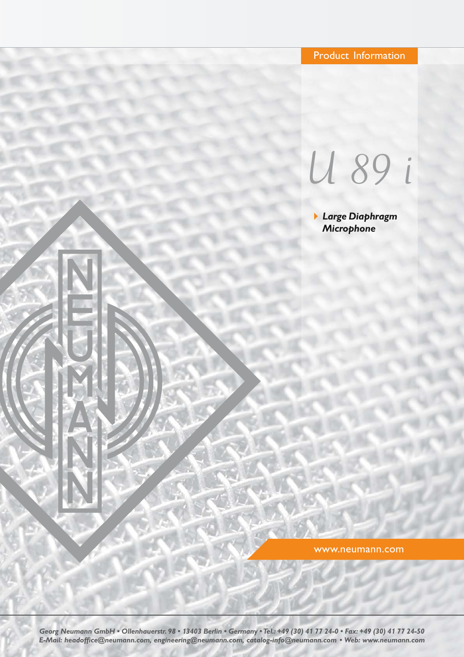 Neumann.Berlin U 89 i User Manual | 4 pages