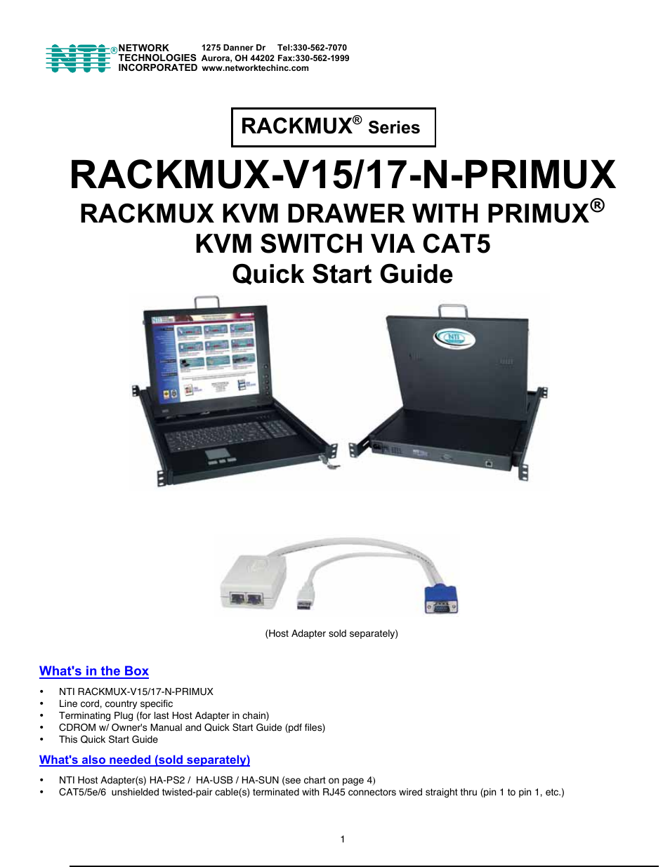 Network Technologies 17-N-PRIMUX User Manual | 4 pages