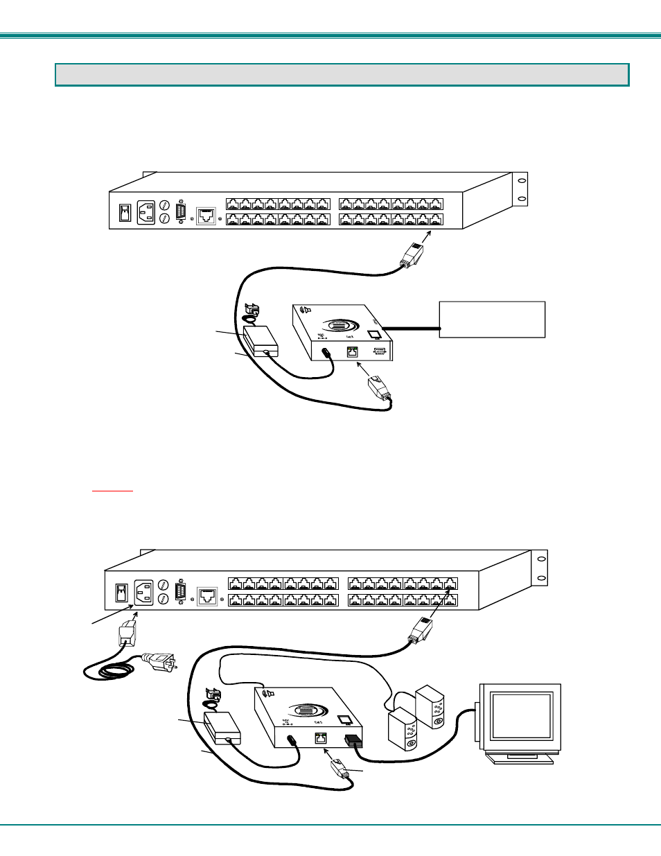 Veemux installation, Nti veemux audio/video matrix switch via cat5 8, Rne tw ork te ch no log ie s i nc | Rear view) st-c5va-600 remote unit, Ac adapter power cord, Iec connector, Ac adapter, Vga multi-scan monitor | Network Technologies SM-nXm-C5AV-LCD User Manual | Page 12 / 40