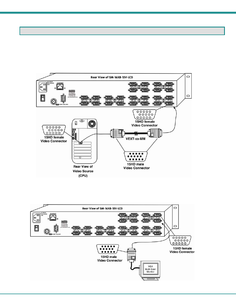 Installation connect the sources and monitors | Network Technologies SM-nXm-15V-LCD User Manual | Page 8 / 44