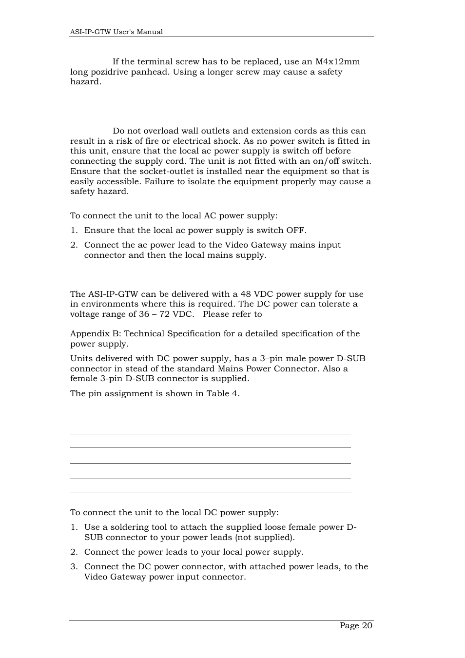 3 optional dc power supply, Optional dc power supply | Network Technologies DVB-ASI to IP User Manual | Page 20 / 93