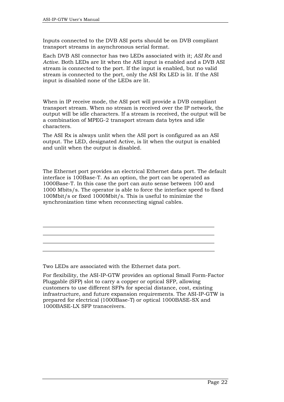 18 dvb asi input, 19 dvb asi output, 3 ethernet data port | Ethernet data port | Network Technologies DVB-ASI to IP User Manual | Page 22 / 93