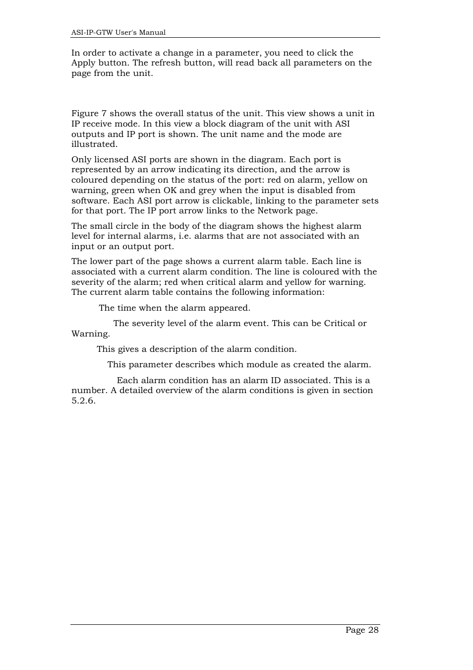 4 status, Status | Network Technologies DVB-ASI to IP User Manual | Page 28 / 93