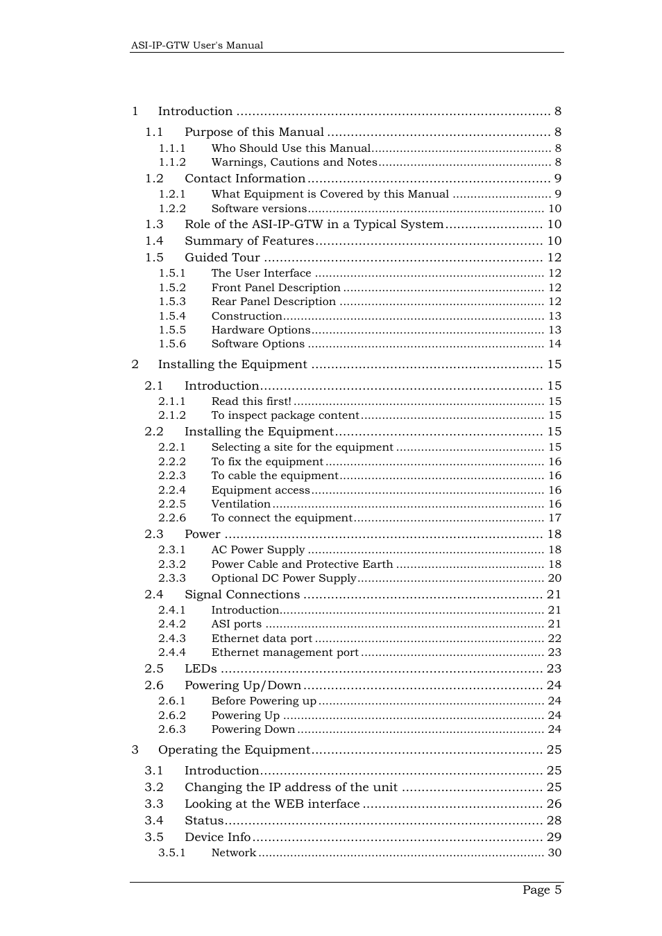 Network Technologies DVB-ASI to IP User Manual | Page 5 / 93