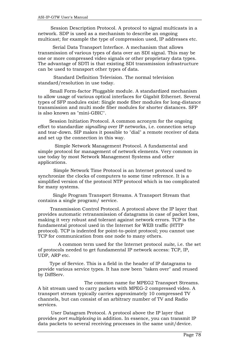 Network Technologies DVB-ASI to IP User Manual | Page 78 / 93