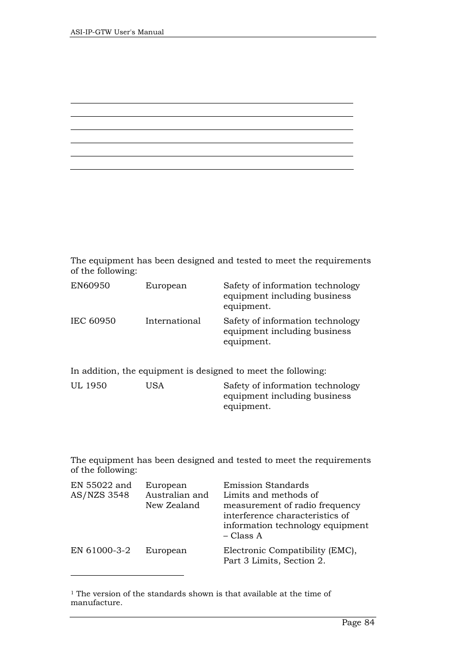 8 environmental conditions, 9 compliance, 1 safety | 2 electromagnetic compatibility - emc, Environmental conditions, Compliance, Safety, Electromagnetic compatibility - emc | Network Technologies DVB-ASI to IP User Manual | Page 84 / 93