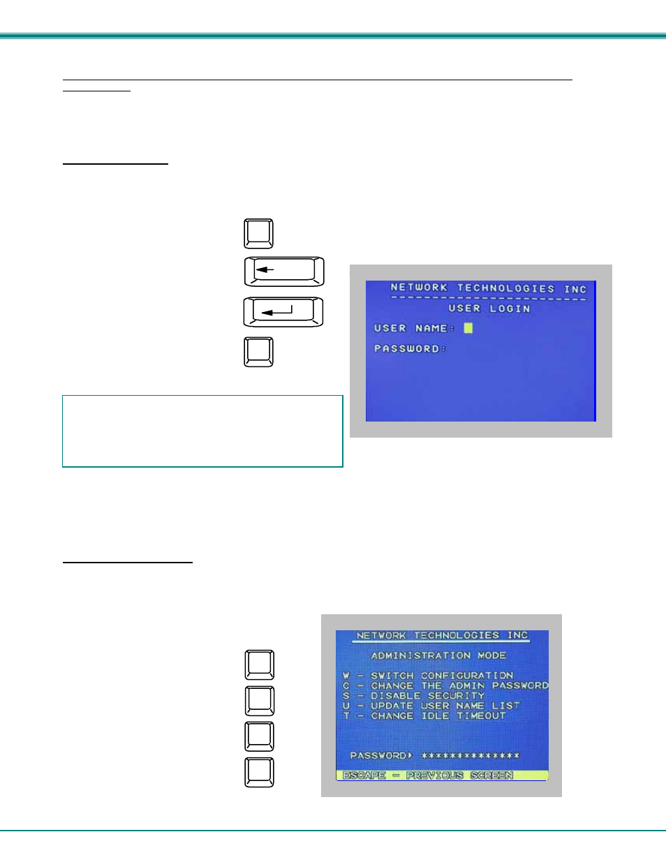 Sc u w, Additional modes available with security | Network Technologies RACKMUX-V17-8UNV User Manual | Page 12 / 35