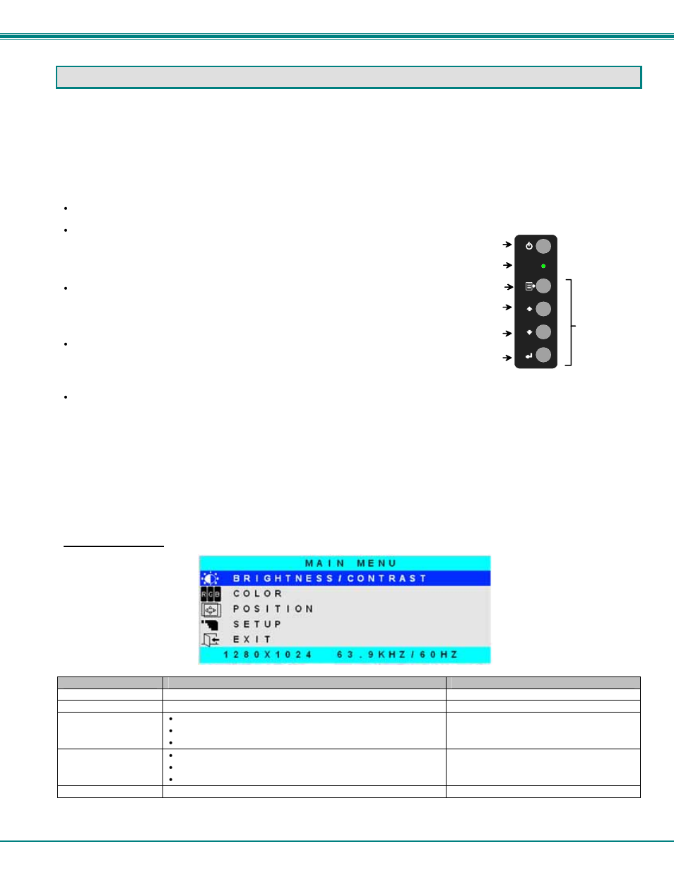 Display functions, Standard controls, Osd control menu | Osd main menu | Network Technologies RACKMUX-V17-8UNV User Manual | Page 25 / 35
