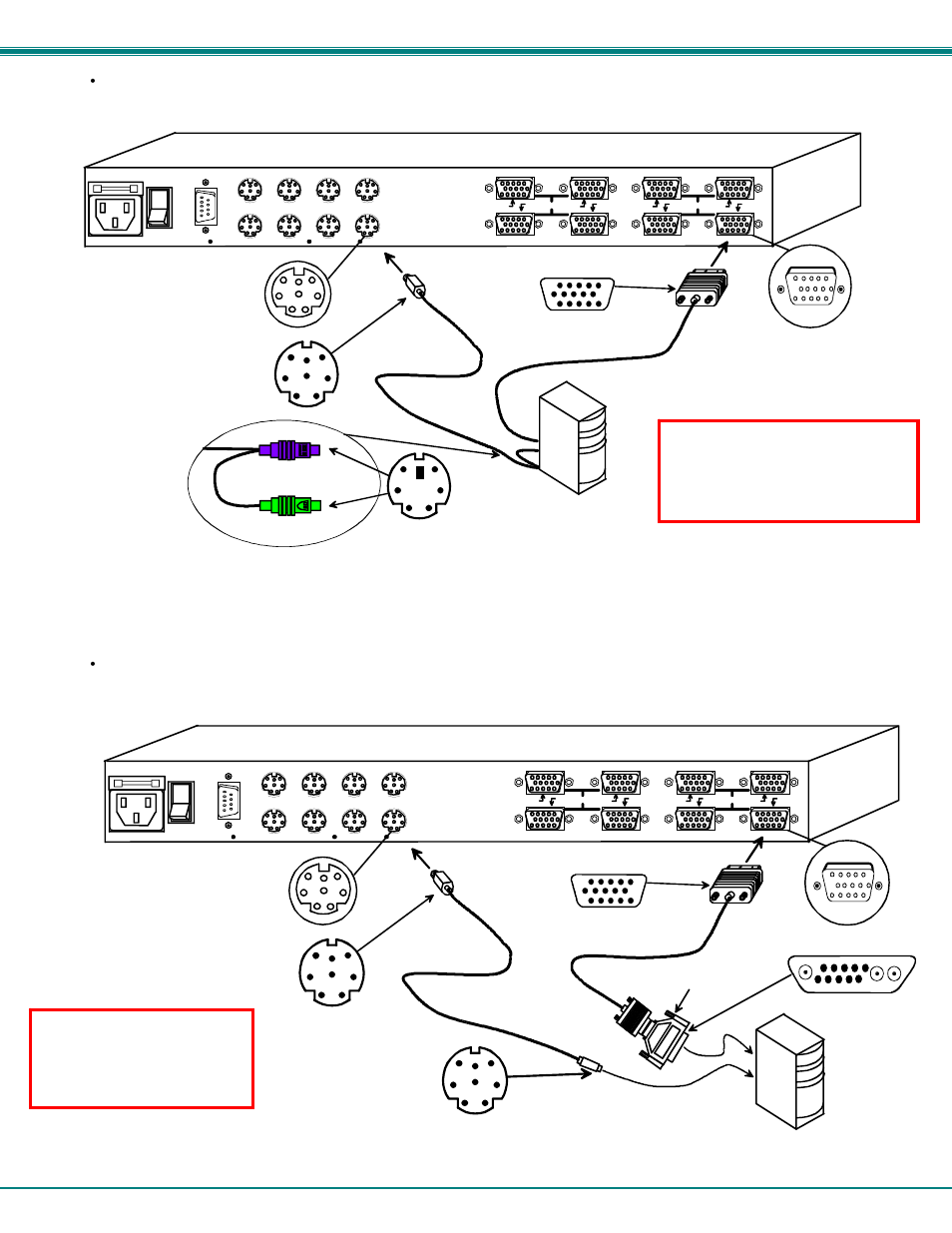Nti rackmux kvm drawer with nodemux switch 5, Rear view of nodemux in rackmux-v15-8unv | Network Technologies RACKMUX-V17-8UNV User Manual | Page 9 / 35