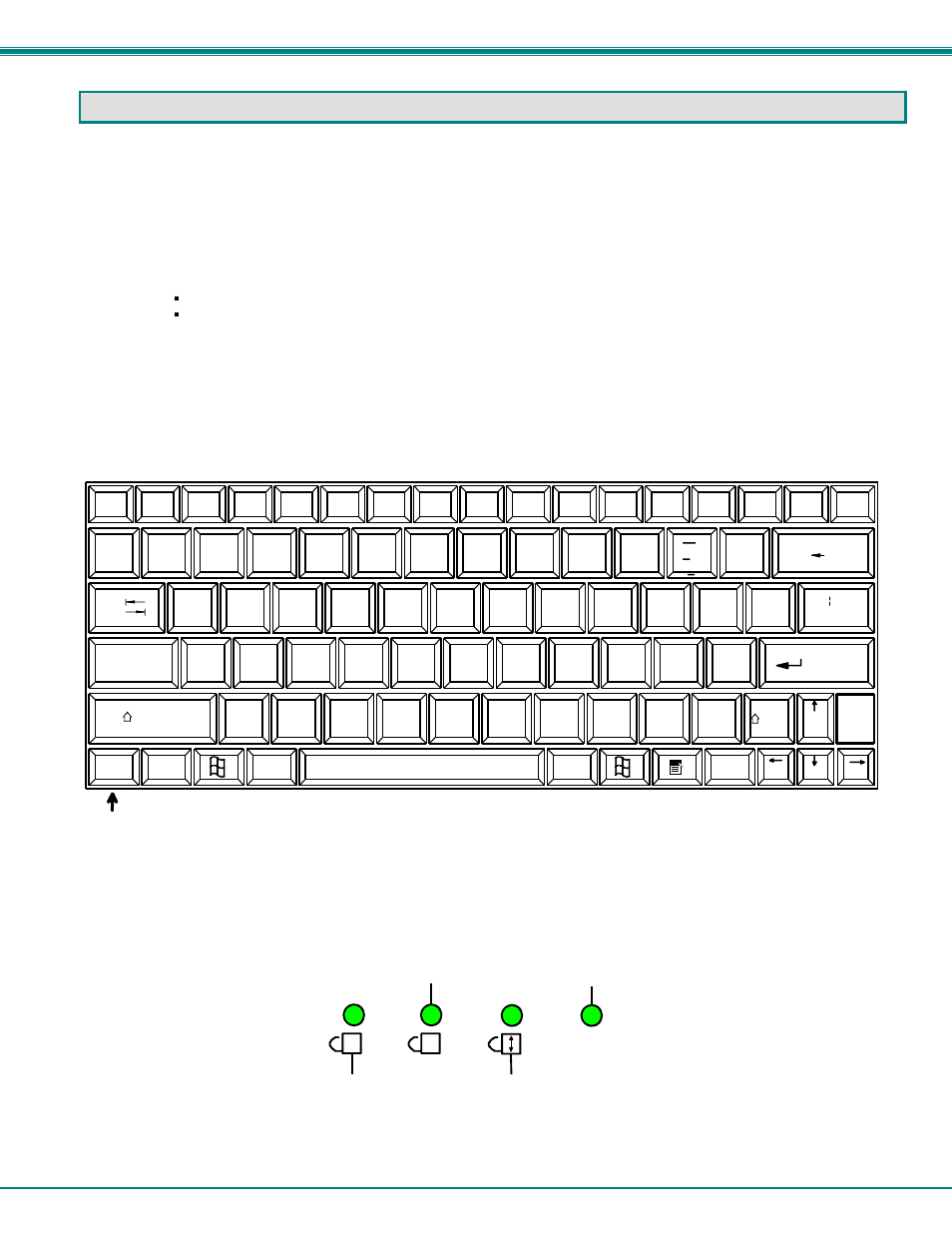 Keyboard functions, 1 function key operation, On= function key feature is on | 1a fn, Nti rackmux rackmount ansi terminal drawer 43 | Network Technologies RACKMUX-T15 User Manual | Page 47 / 55