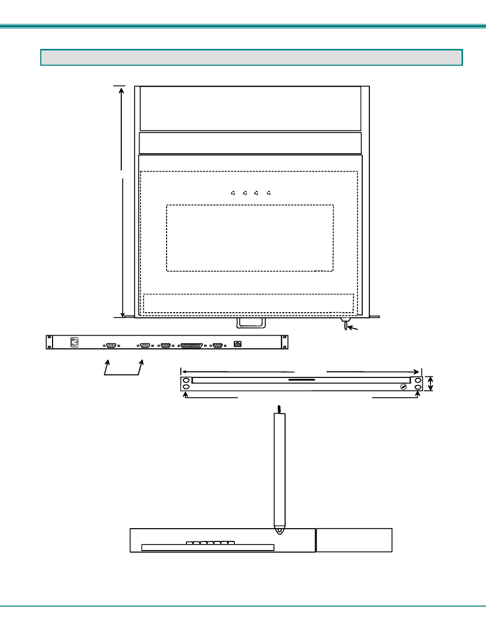 Dimensional drawings, Nti rackmux rackmount ansi terminal drawer 48 | Network Technologies RACKMUX-T15 User Manual | Page 52 / 55