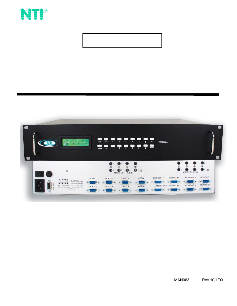 Network Technologies SM-nXm-AV-LCD User Manual | 19 pages