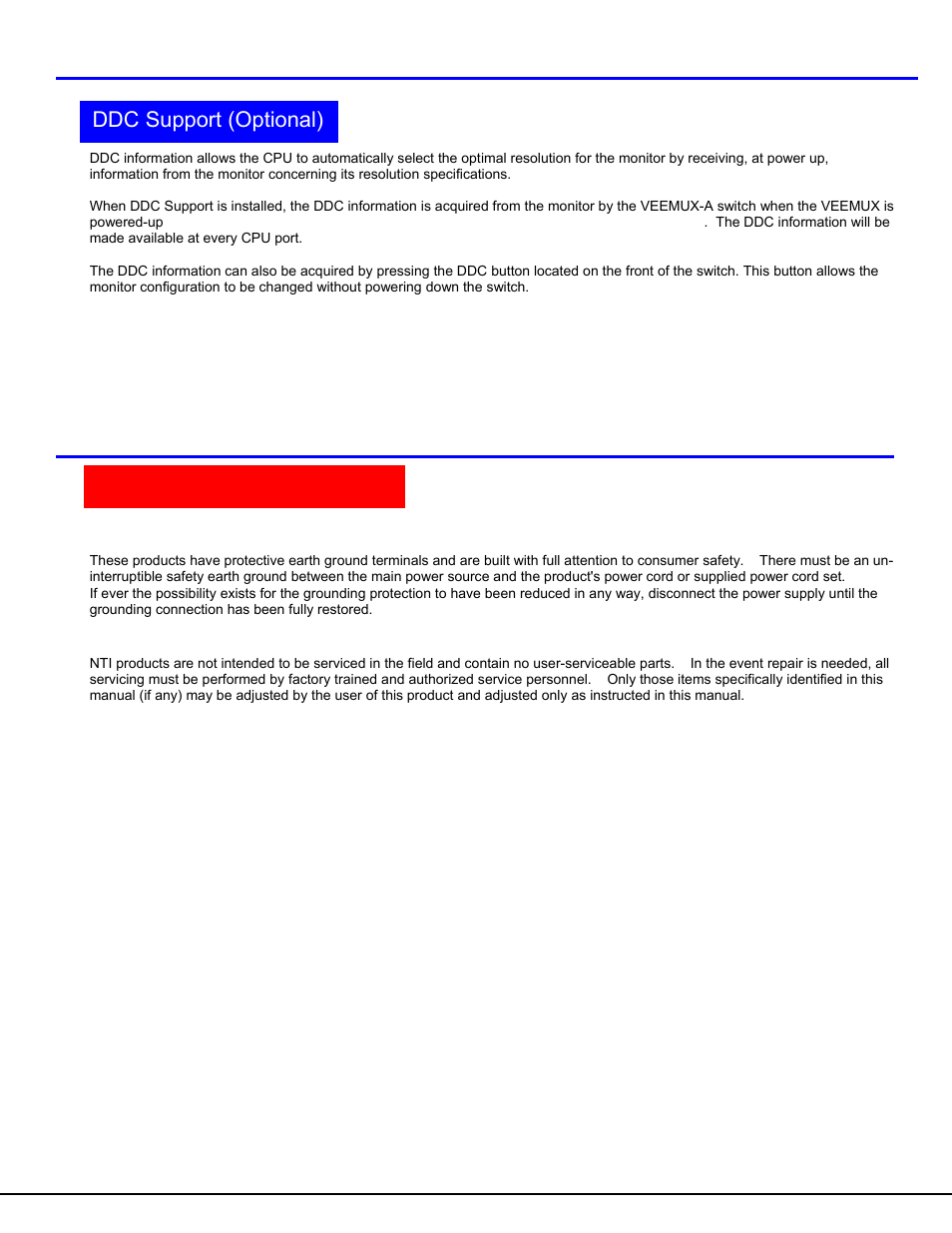 Safety statements, Ddc support (optional) | Network Technologies SM-nXm-AV-LCD User Manual | Page 18 / 19