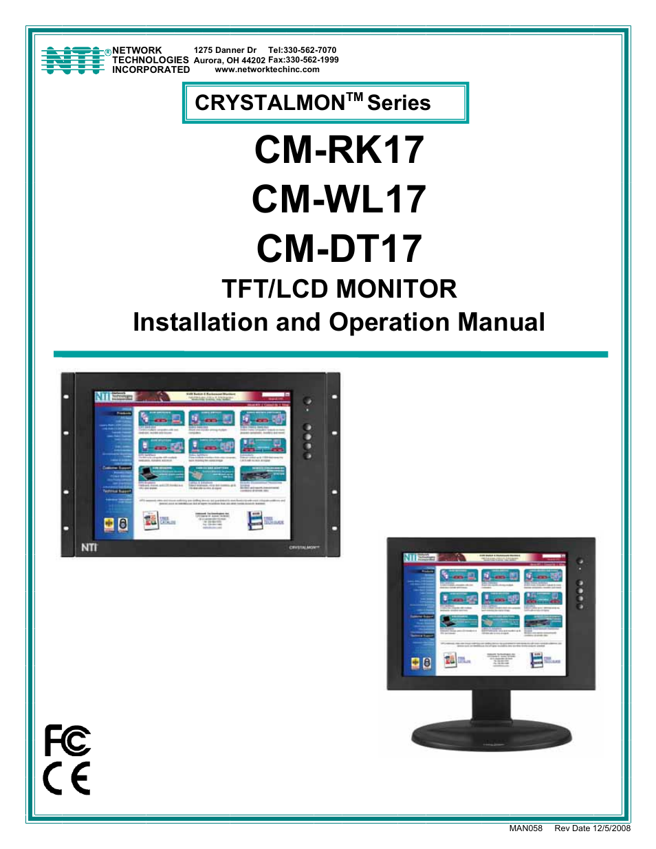 Network Technologies CRYSTALMON CM-WL17 User Manual | 20 pages