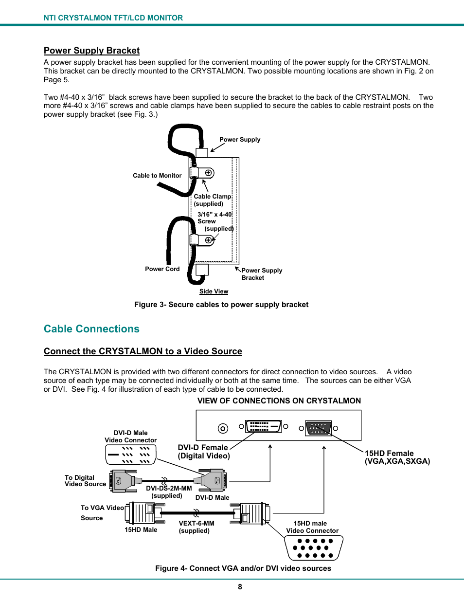 Cable connections | Network Technologies CRYSTALMON CM-WL17 User Manual | Page 12 / 20