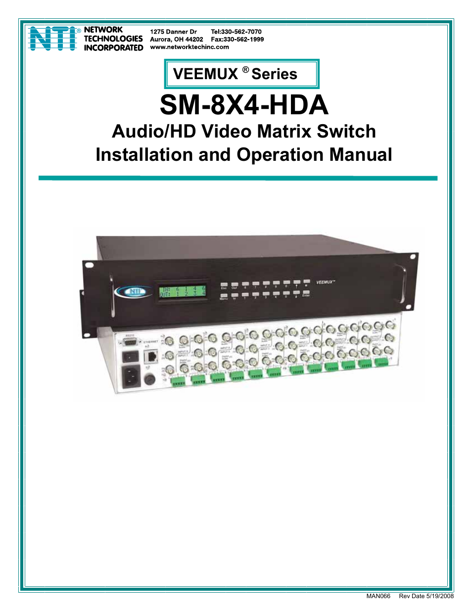 Network Technologies SM-8X4-HDA User Manual | 47 pages