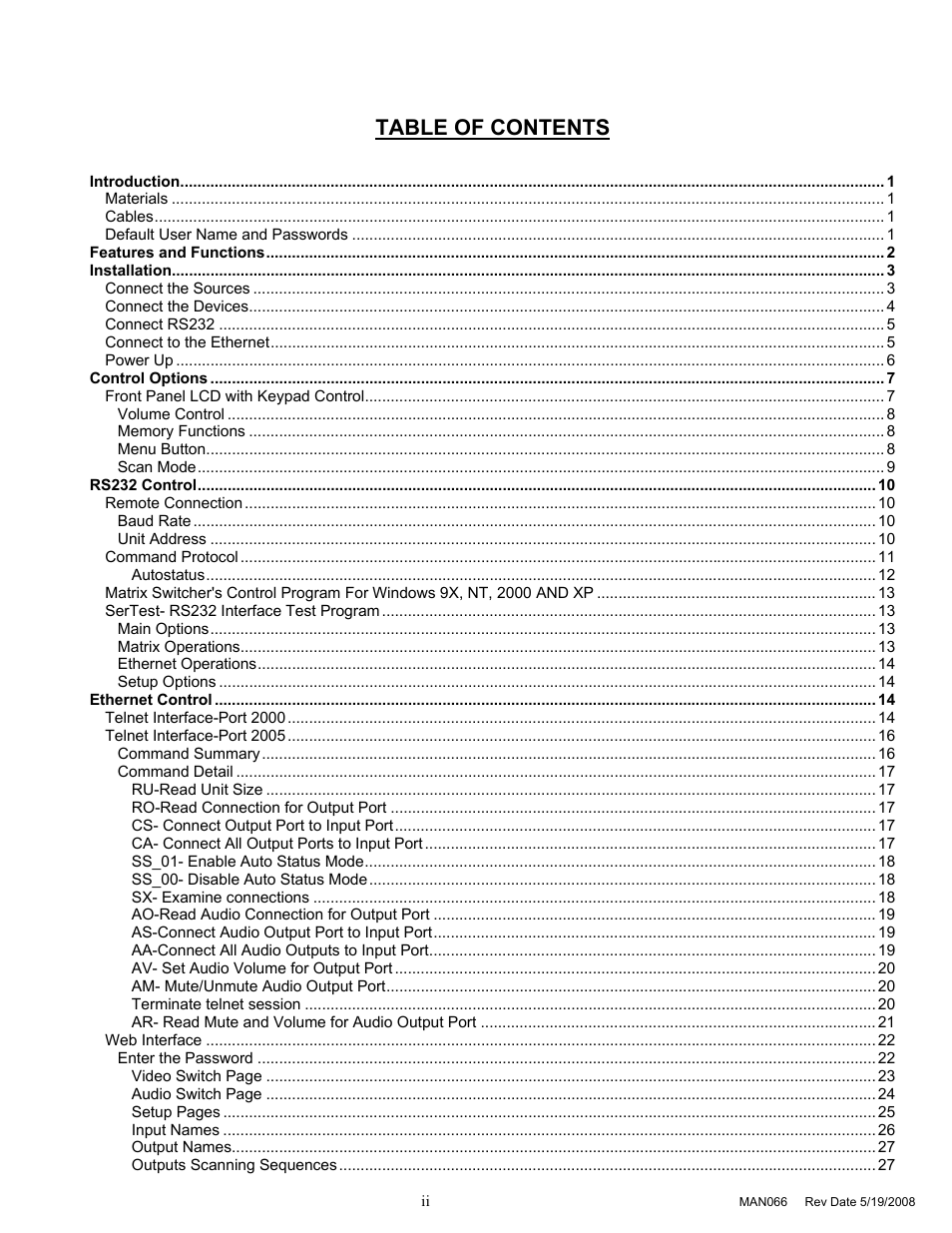 Network Technologies SM-8X4-HDA User Manual | Page 3 / 47
