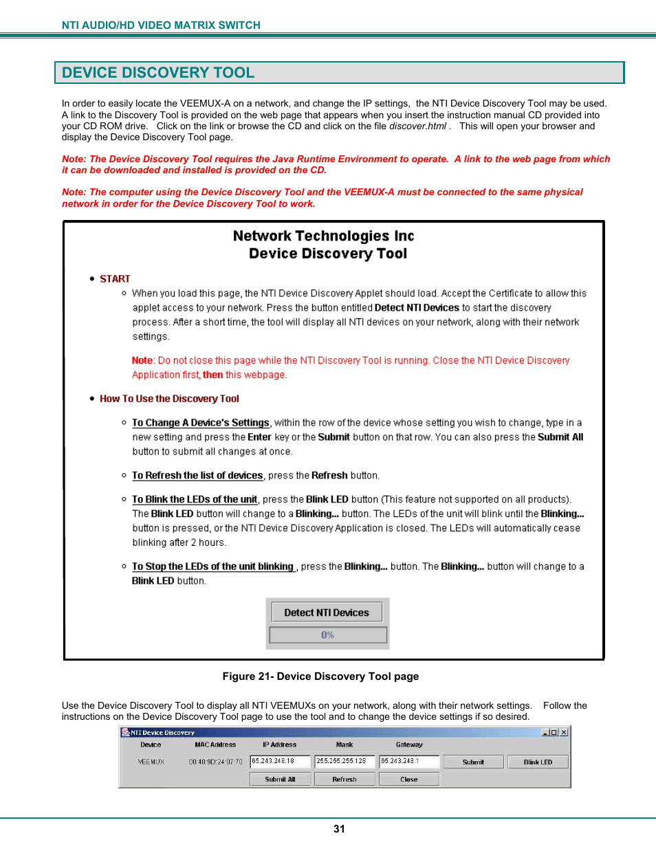 Device discovery tool | Network Technologies SM-8X4-HDA User Manual | Page 35 / 47