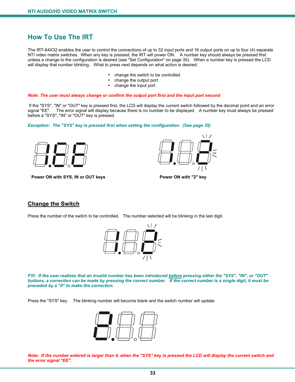 How to use the irt | Network Technologies SM-8X4-HDA User Manual | Page 37 / 47