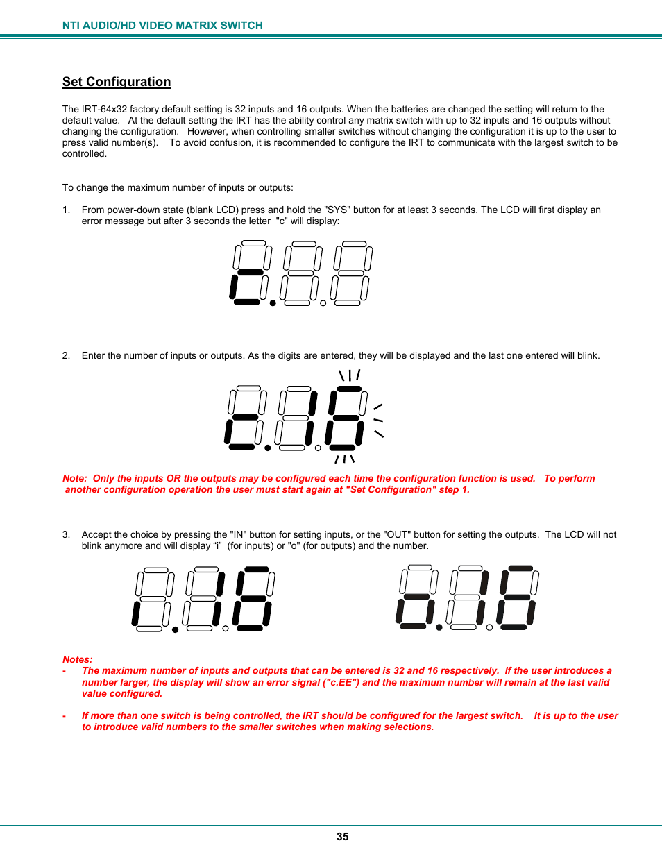 Set configuration | Network Technologies SM-8X4-HDA User Manual | Page 39 / 47