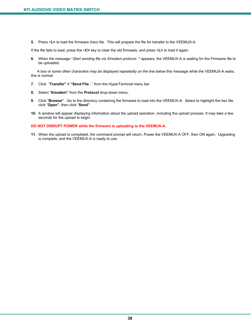 Network Technologies SM-8X4-HDA User Manual | Page 42 / 47