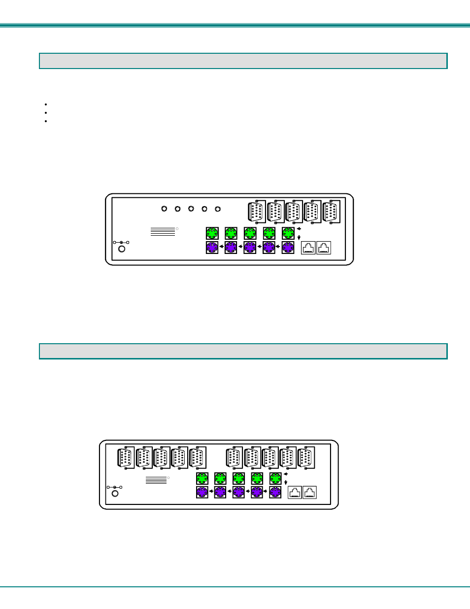 Rear view of keemux-p4-a, Audio support, Dual video support | Rear view of keemux-p4-dv, Optional), Nti keemux series ps/2 kvm switch, Figure 21- control cpu audio with keemux-p4-a | Network Technologies KEEMUX-Px User Manual | Page 29 / 30