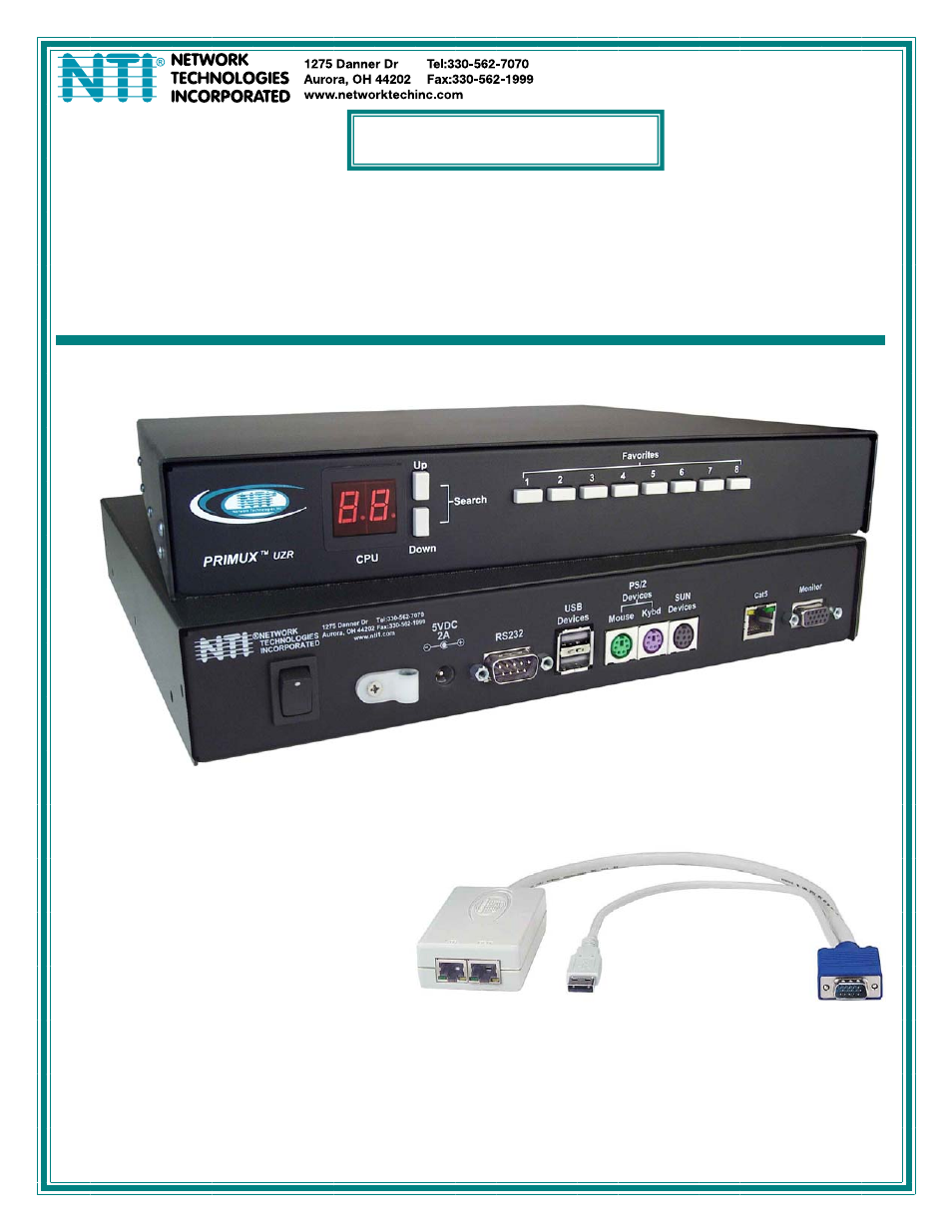 Network Technologies CAT5 User Manual | 54 pages