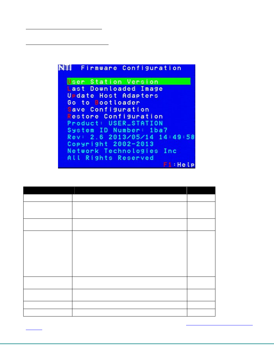 Firmware configuration menu | Network Technologies CAT5 User Manual | Page 41 / 54