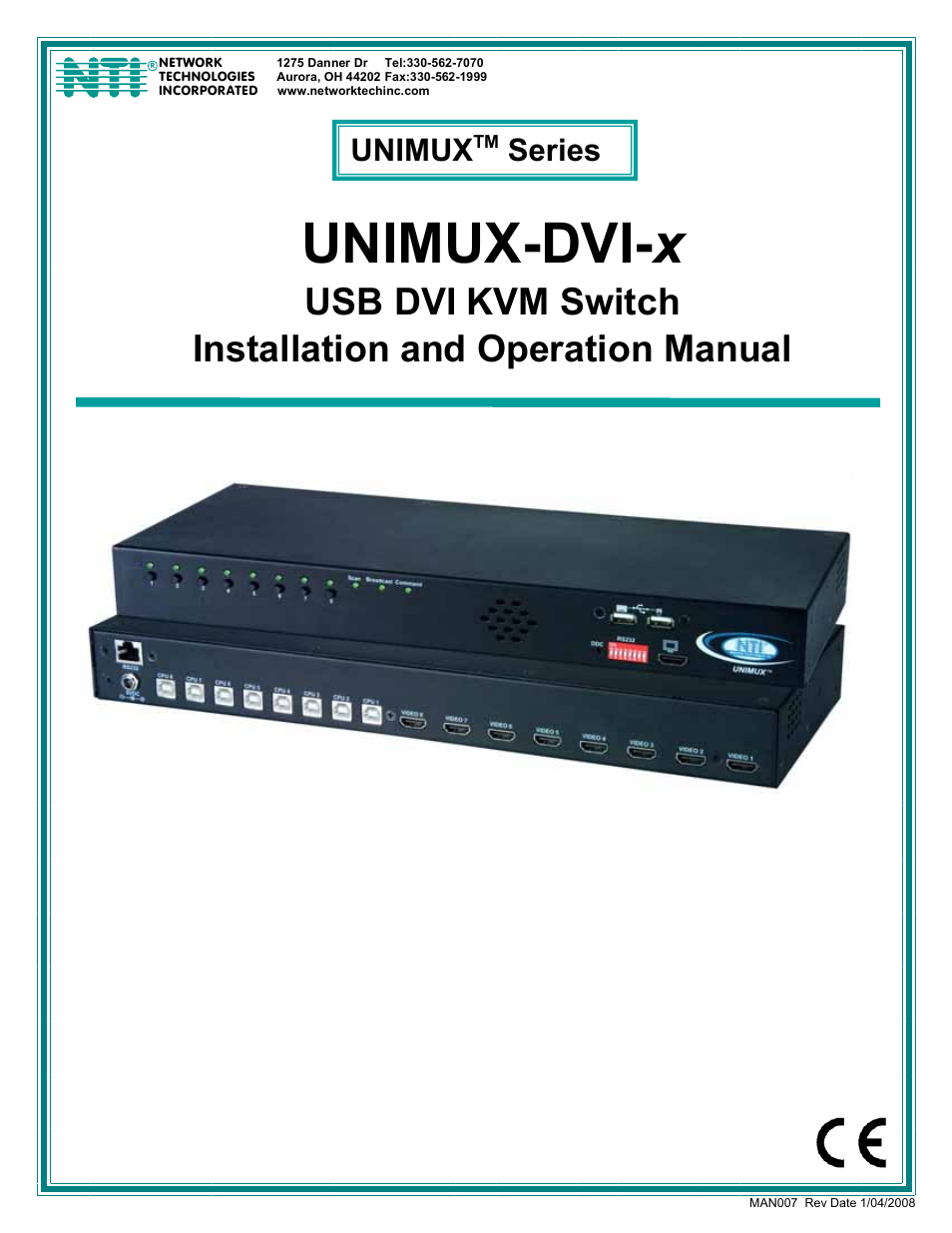 Network Technologies DVI-x User Manual | 22 pages