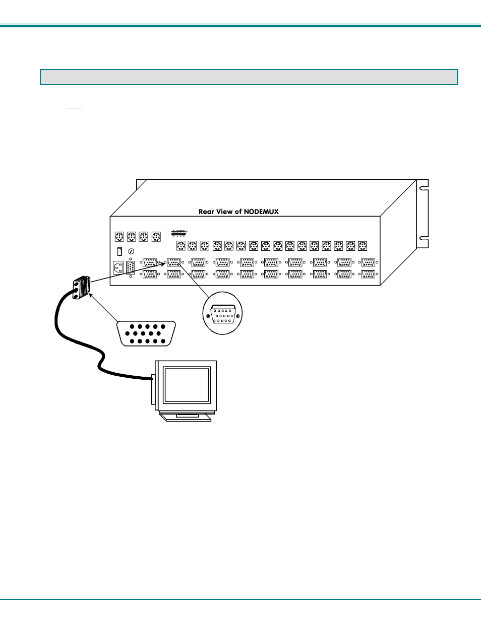 Installation & configuration, Nti nodemux multi-user universal kvm switch 7, Figure 2- connect monitor to nodemux | Rear view of nodemux | Network Technologies ST-nXm-U User Manual | Page 11 / 33