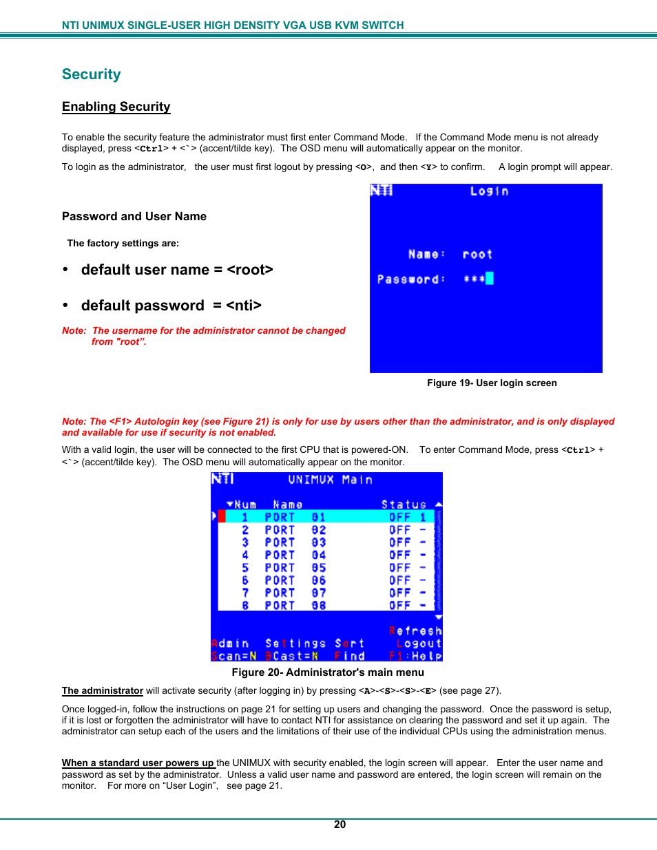 Security | Network Technologies UNIMUXUSBVXHD User Manual | Page 25 / 53