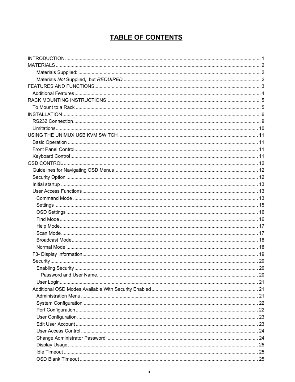 Network Technologies UNIMUXUSBVXHD User Manual | Page 3 / 53