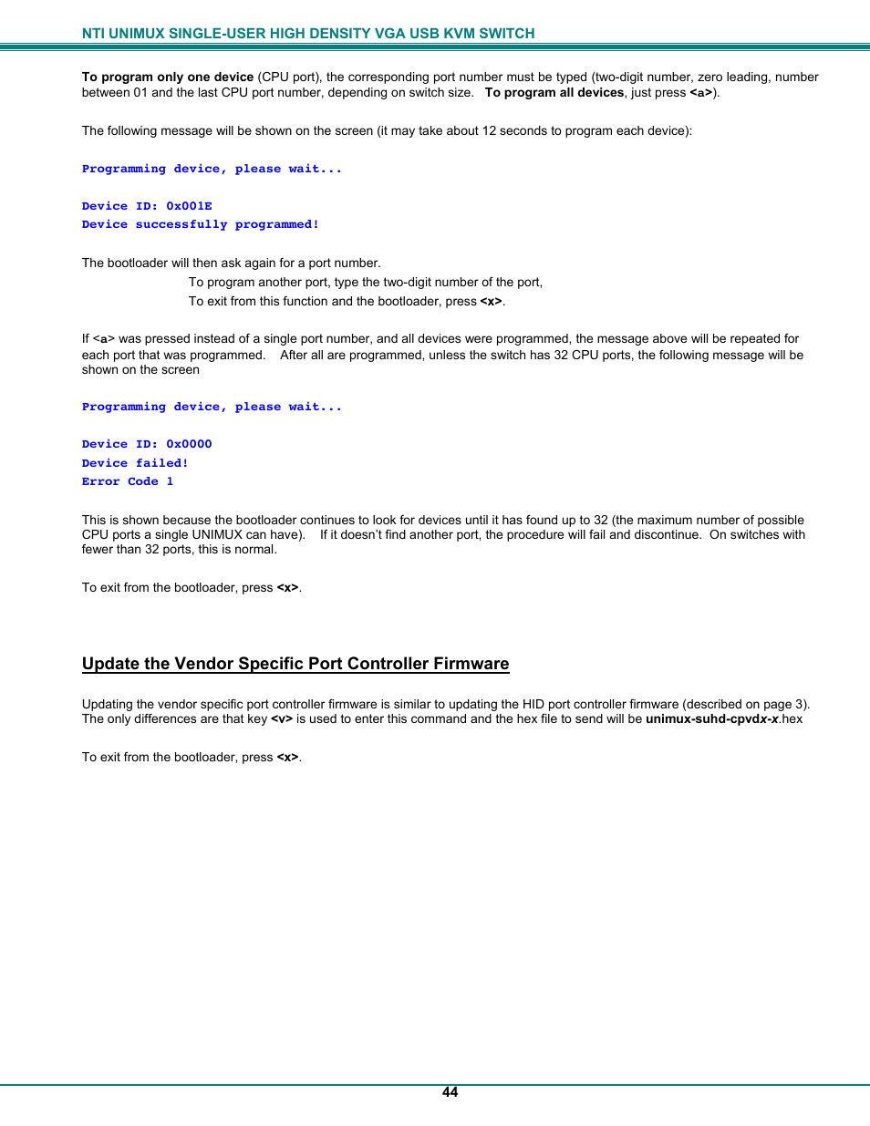 Network Technologies UNIMUXUSBVXHD User Manual | Page 49 / 53