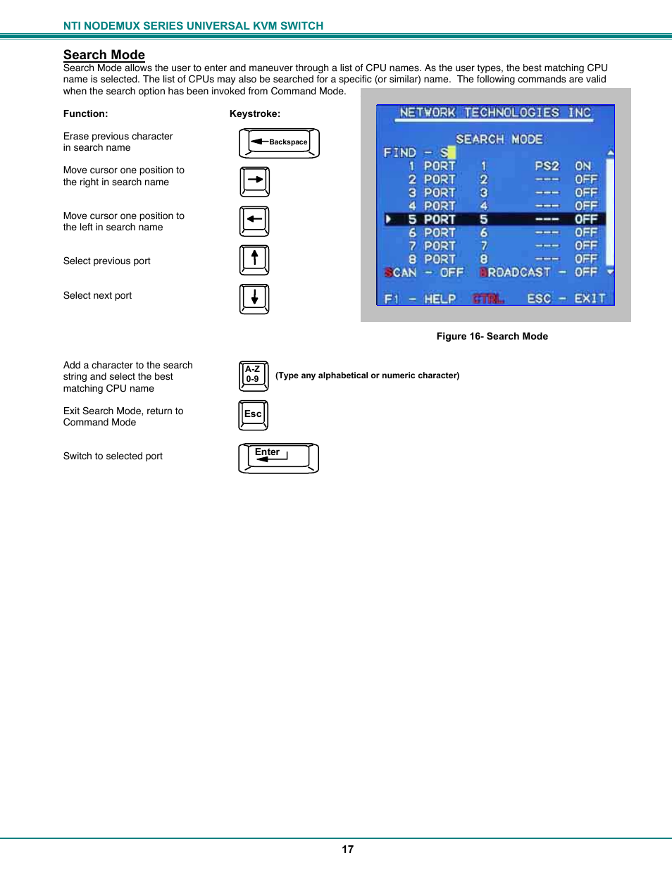 Search mode | Network Technologies ST-xU User Manual | Page 21 / 33