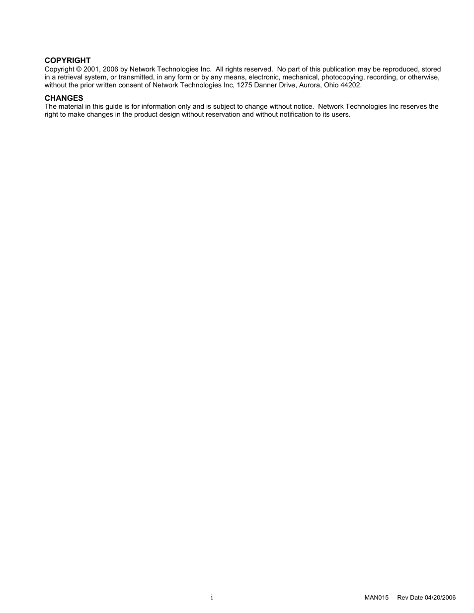 Network Technologies MAN015 User Manual | Page 2 / 7