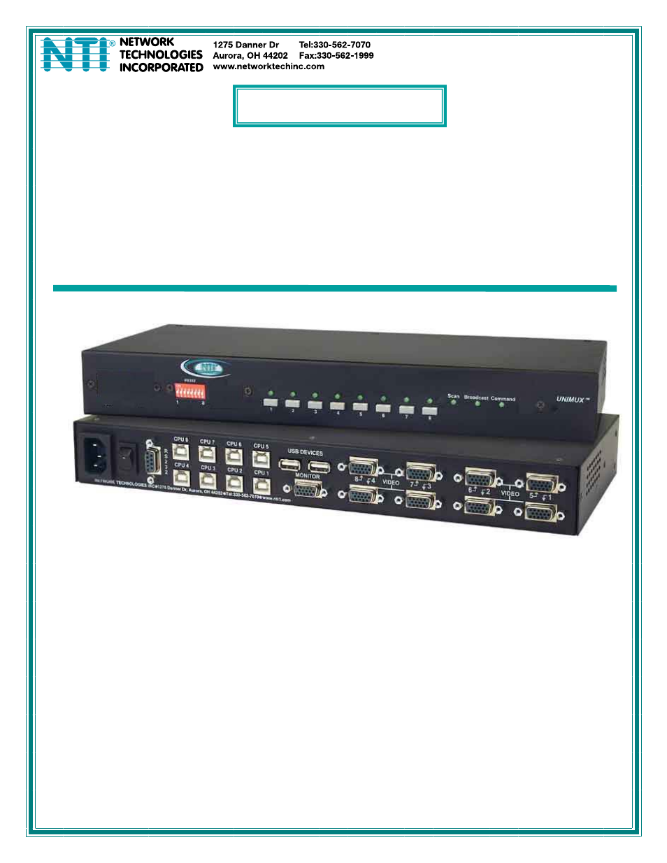 Network Technologies USBV-x User Manual | 43 pages