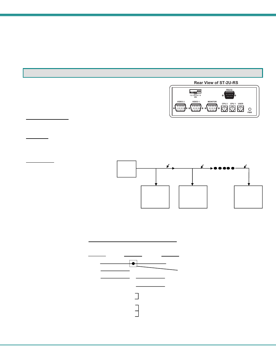 Rs232 control, Rs232 connections and configuration, Optional) | Wiring schematic of matrix-y-1 cable | Network Technologies ST-2U User Manual | Page 15 / 20