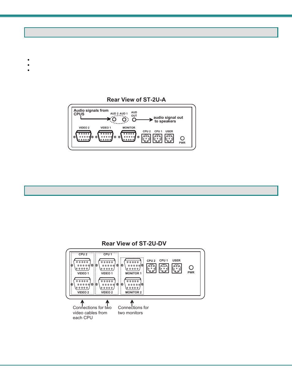 Audio support, Dual video support, Optional) | Nti nodemux series universal kvm switch 15, Figure 19- control cpu audio with st-2u-a | Network Technologies ST-2U User Manual | Page 18 / 20