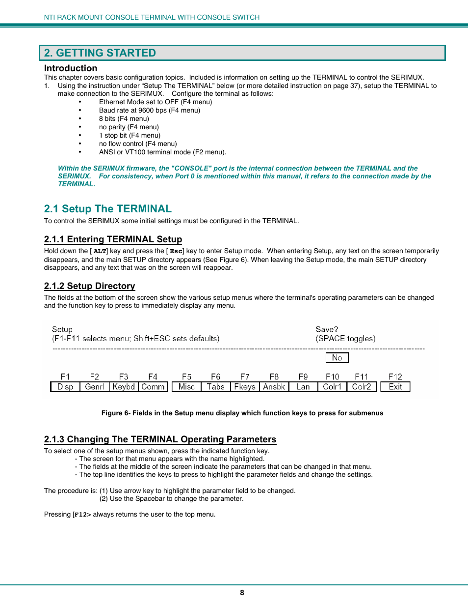 Getting started, 1 setup the terminal | Network Technologies CS-16/8 User Manual | Page 13 / 79