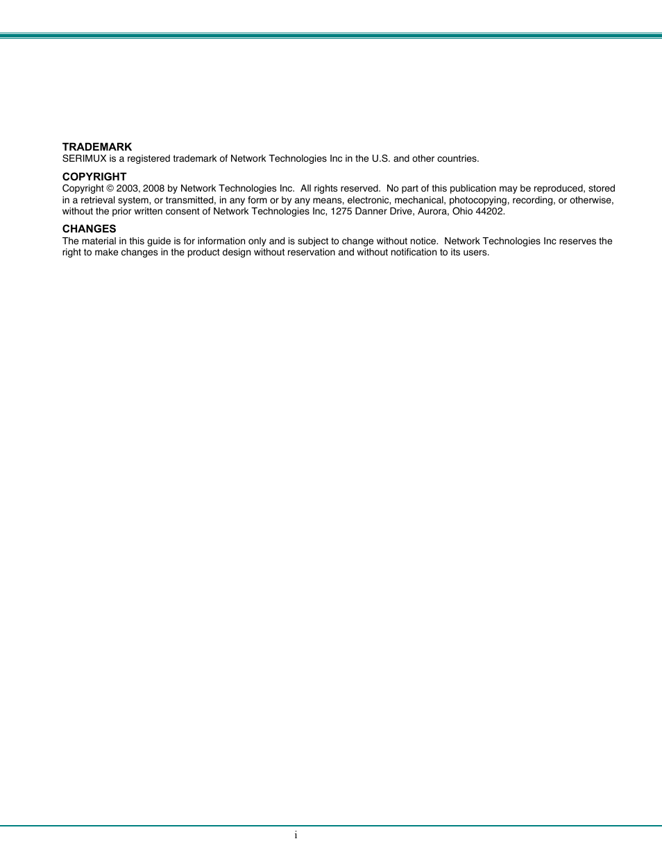 Network Technologies CS-16/8 User Manual | Page 2 / 79