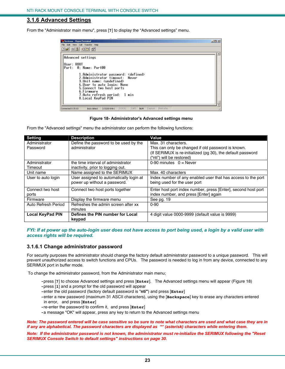 6 advanced settings | Network Technologies CS-16/8 User Manual | Page 28 / 79