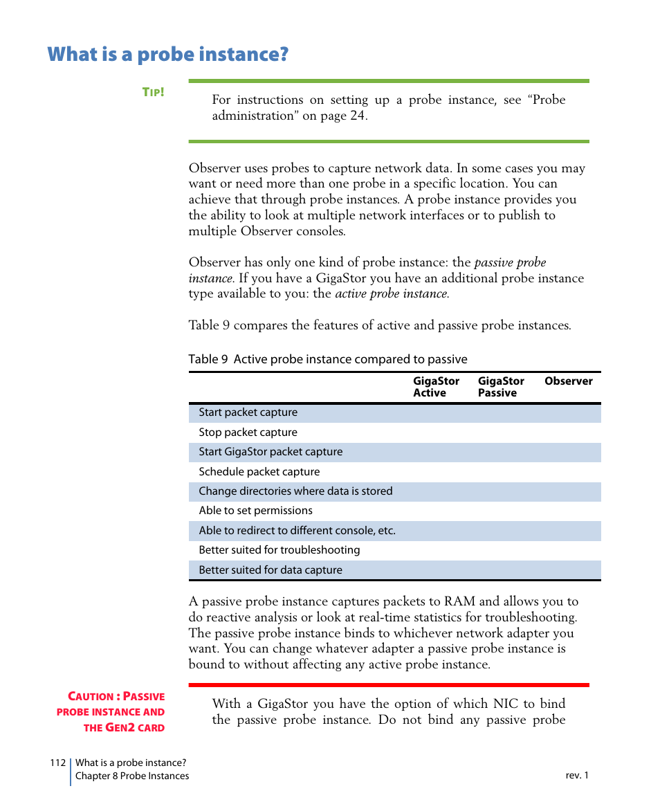 What is a probe instance | Network Instruments GigaStor 114ff User Manual | Page 112 / 146